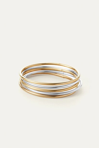 Dane Bangle Set - 5pk Two-Tone 6"