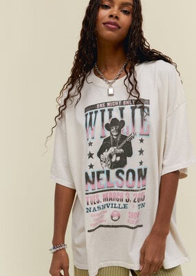 Daydreamer Willie Nelson One Night Only OS Tee - Dirty White