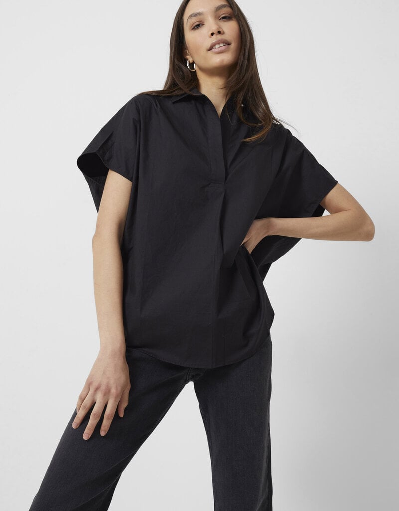 French Connection Poplin Shirting Popover - Black