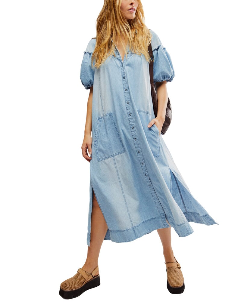 Free People On The Road Maxi Dress - Bluebell