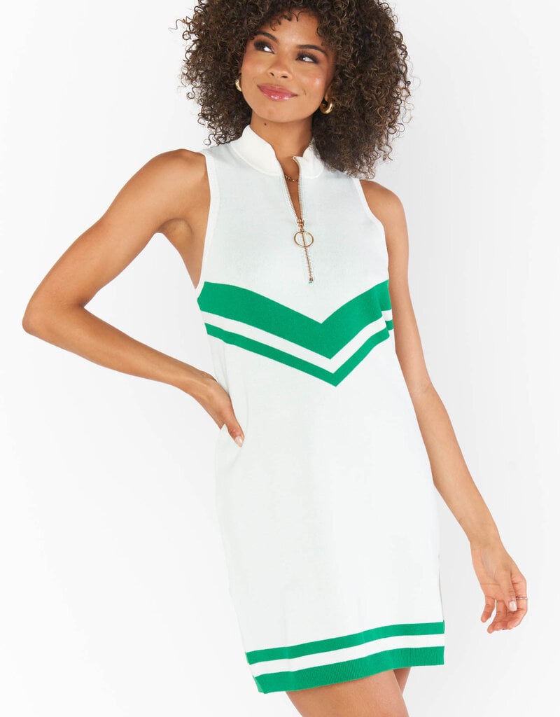 Show Me Your Mumu Zoe Zip Dress - Green Stripe Knit