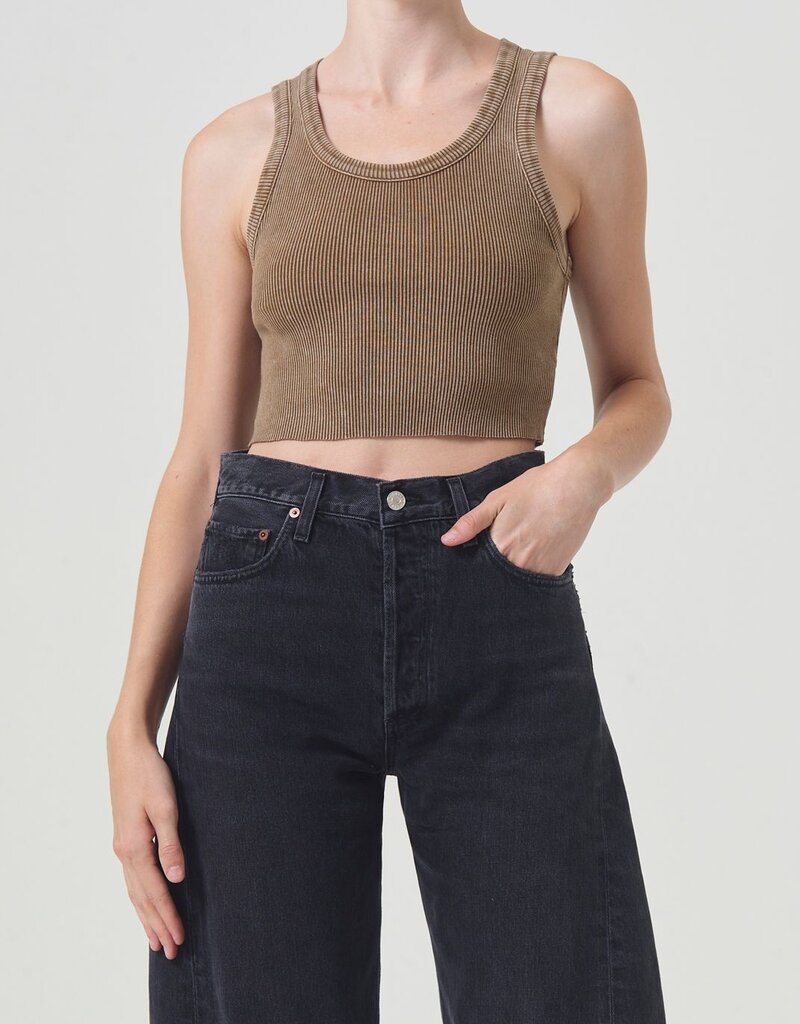 AGOLDE Cropped Poppy Tank - Bamboo