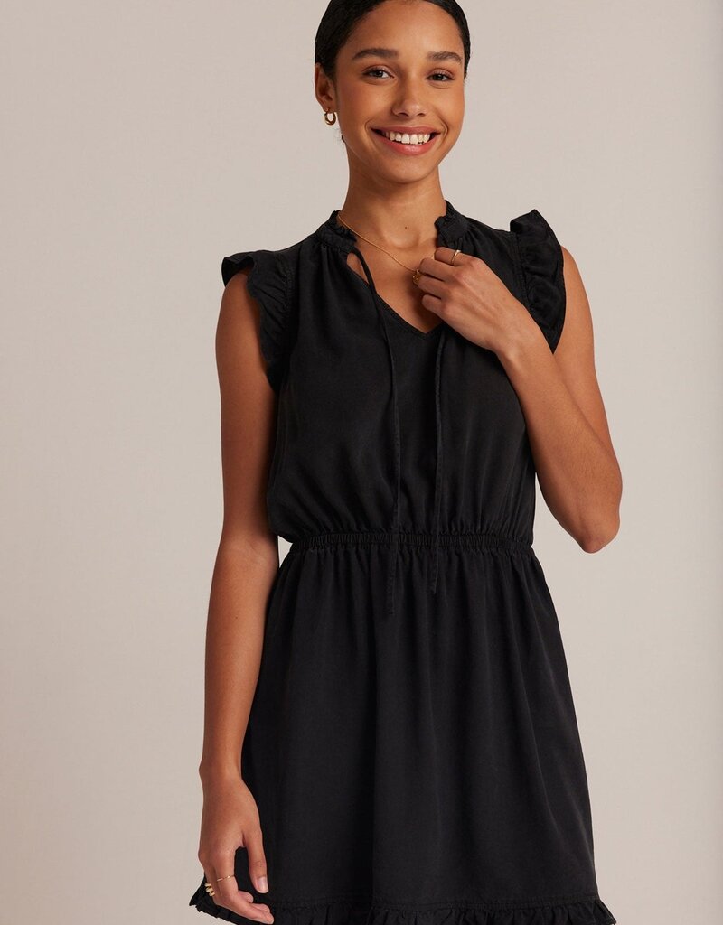 Bella Dahl Ruffle Sleeve Mini Dress - Vintage Black