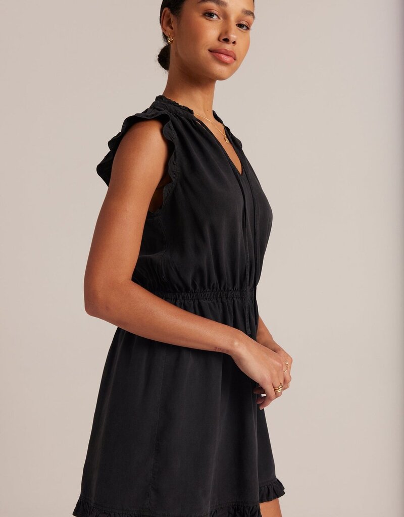 Bella Dahl Ruffle Sleeve Mini Dress - Vintage Black