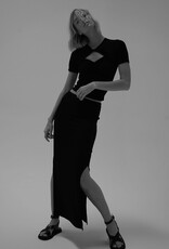 LNA Steph Ribbed Skirt - Black