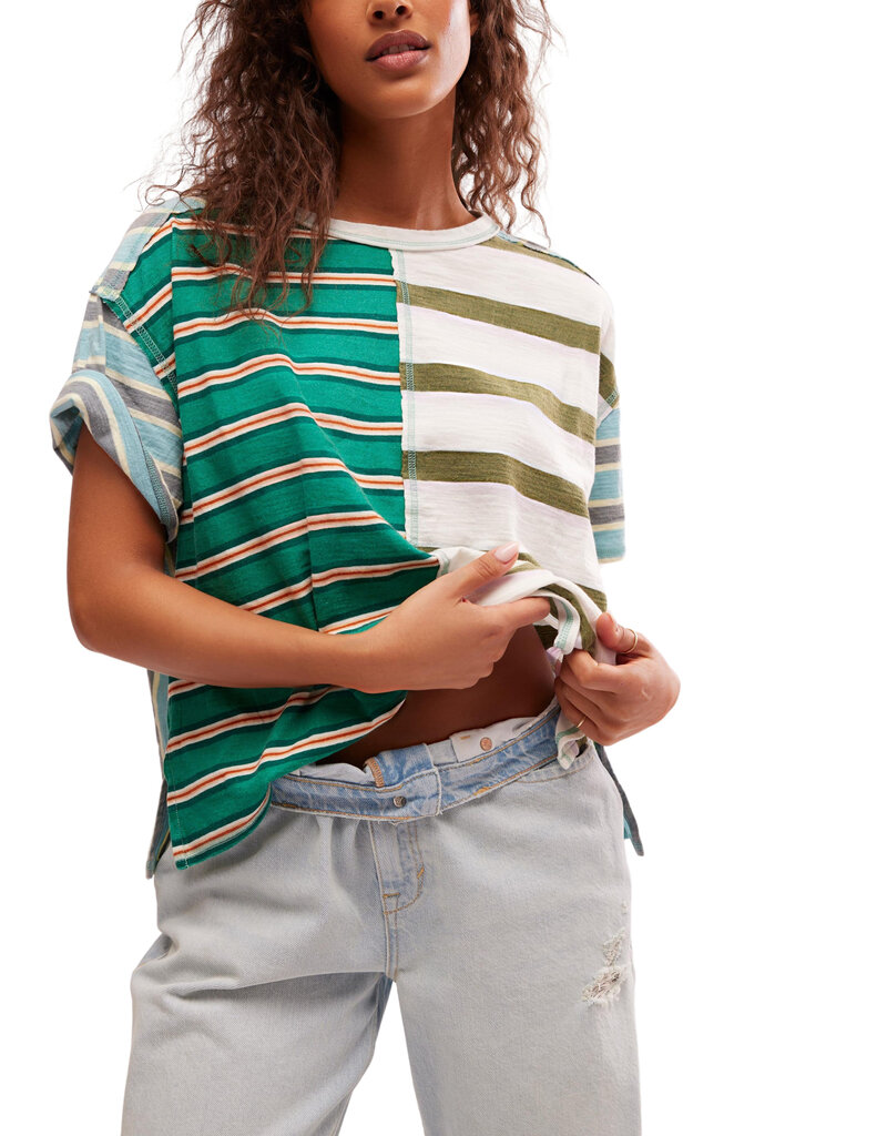 Free People  We The Free Get Real Tee - Green Combo