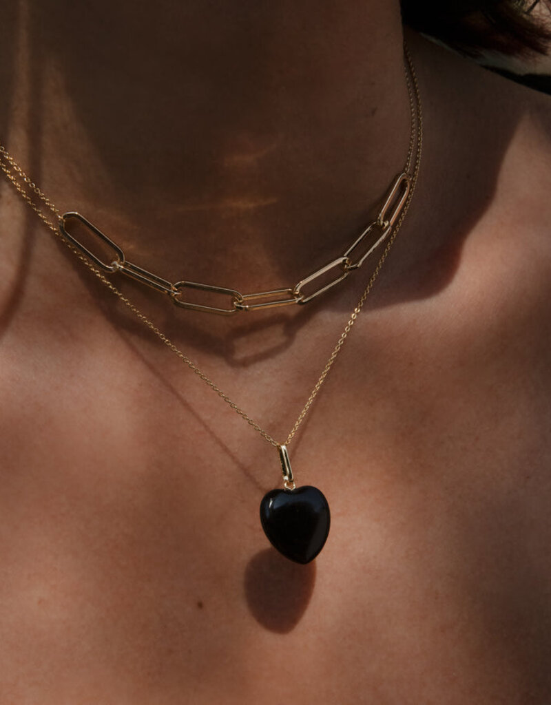 Thatch  Gemma Onyx Heart Necklace