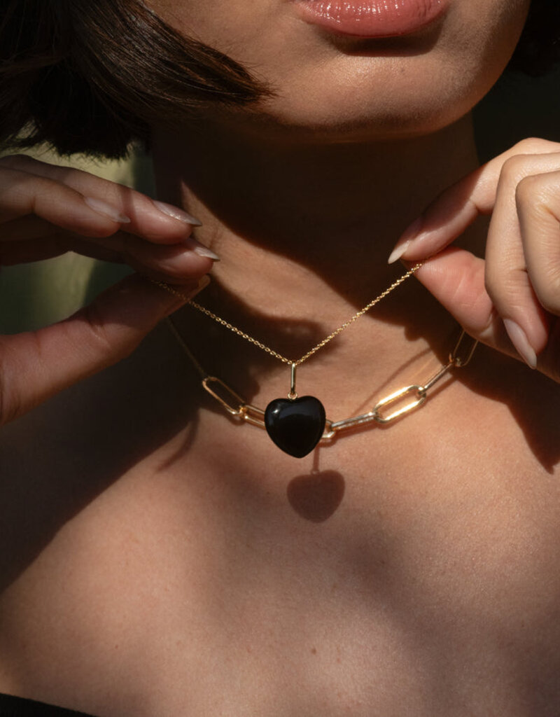 Thatch  Gemma Onyx Heart Necklace