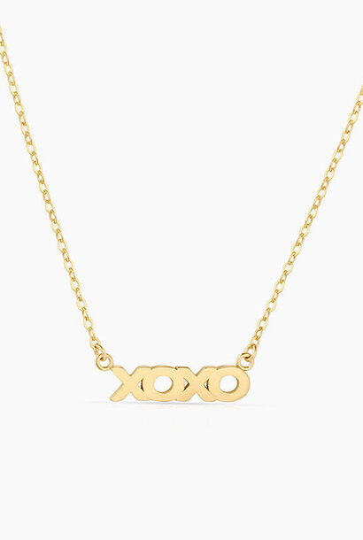 XOXO Script Necklace - Gold