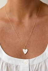 Thatch Amaya Heart White Enamel Necklace - Gold