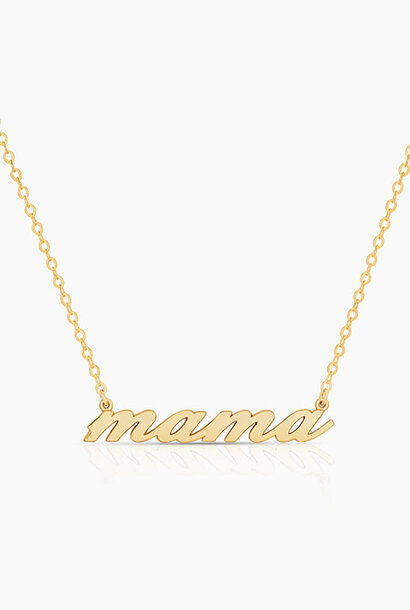 Mama Script Necklace - Gold