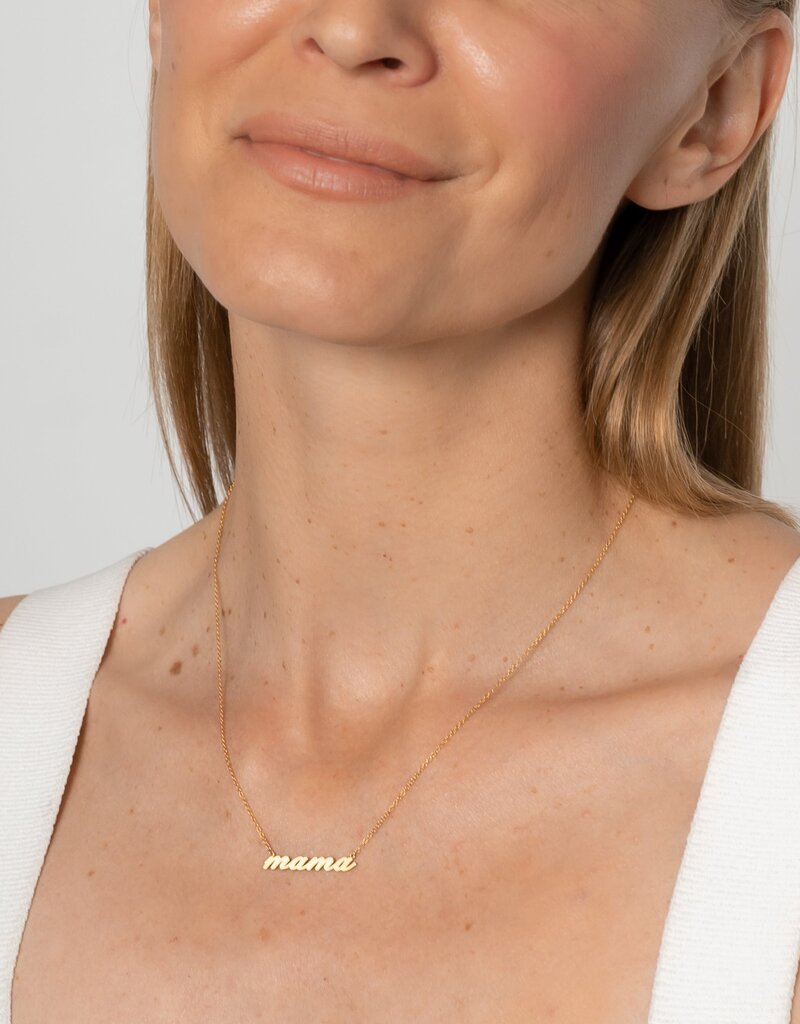 Thatch  Mama Script Necklace - Gold