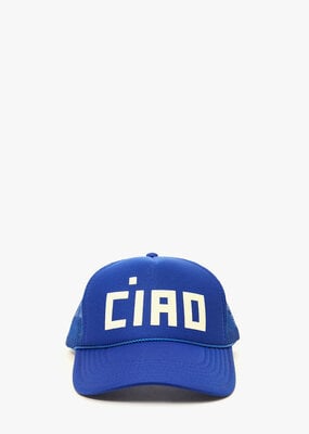 Clare V. Ciao Trucker Hat - Cobalt/Cream