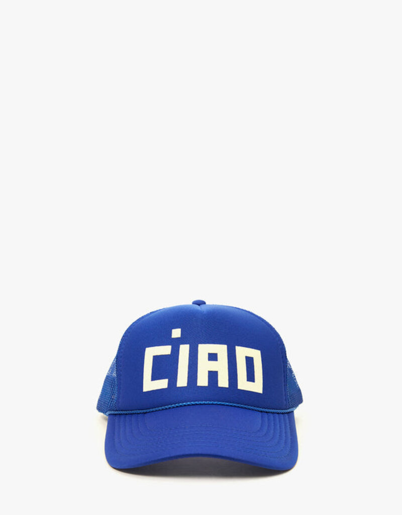 Clare V. Ciao Trucker Hat - Cobalt/Cream