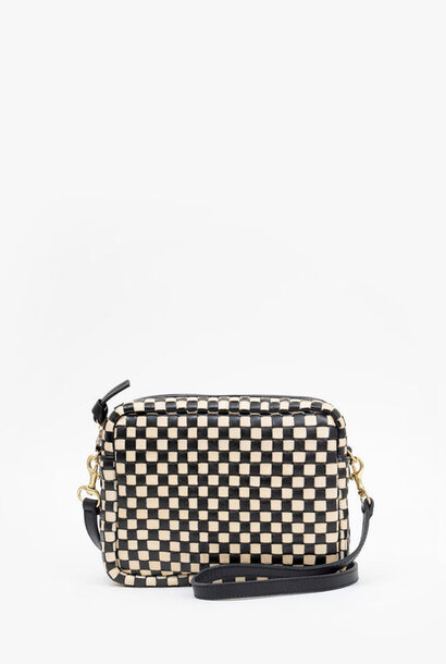 Midi Sac - Black & Cream Woven Checker