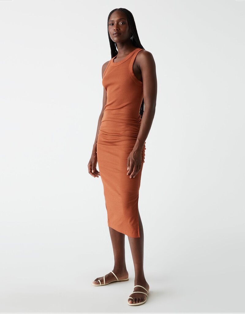 Michael Stars Wren Ribbed Midi Dress - Toffee