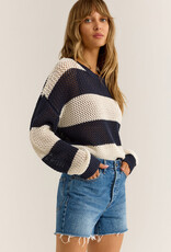 Z Supply Broadbeach Stripe Sweater - Captain Navy