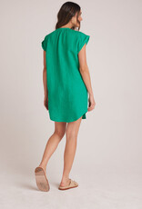 Bella Dahl Cap Sleeve Henley Dress - Tropical Green