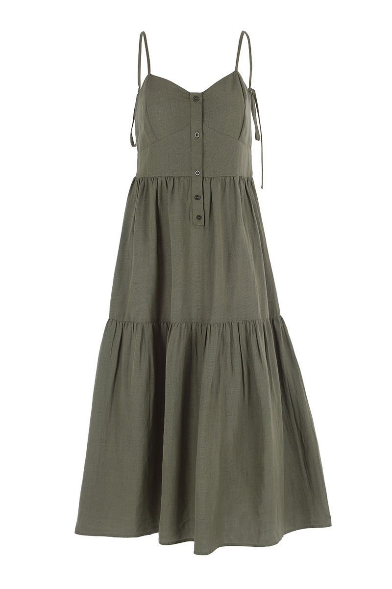 LABEL | The Shirt Leora Dress - Olive - LABEL