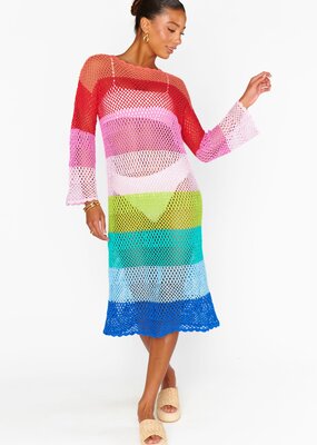 Show Me Your Mumu Paula Maxi Dress - Multi Stripe Crochet