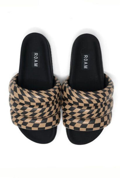 Wavy Check Puffy - Black/Taupe