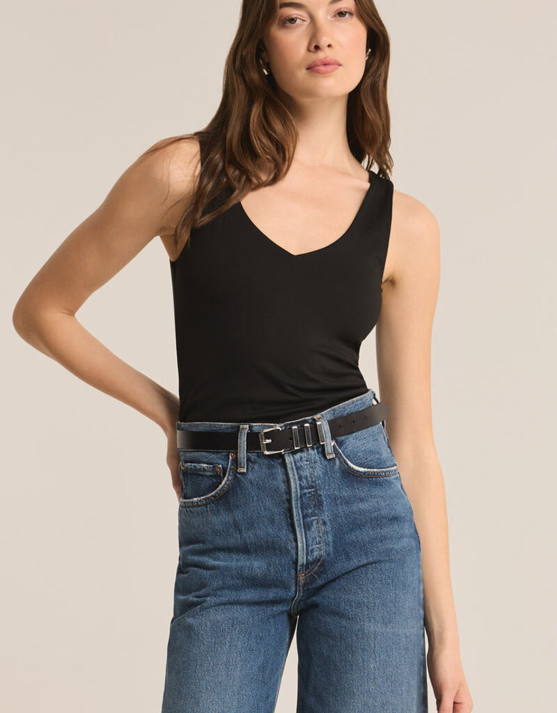 Z Supply Avala V-Neck So Smooth Tank - Black