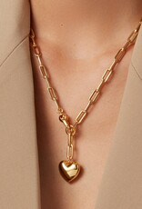 Jenny Bird Puffy Heart Chain - Gold
