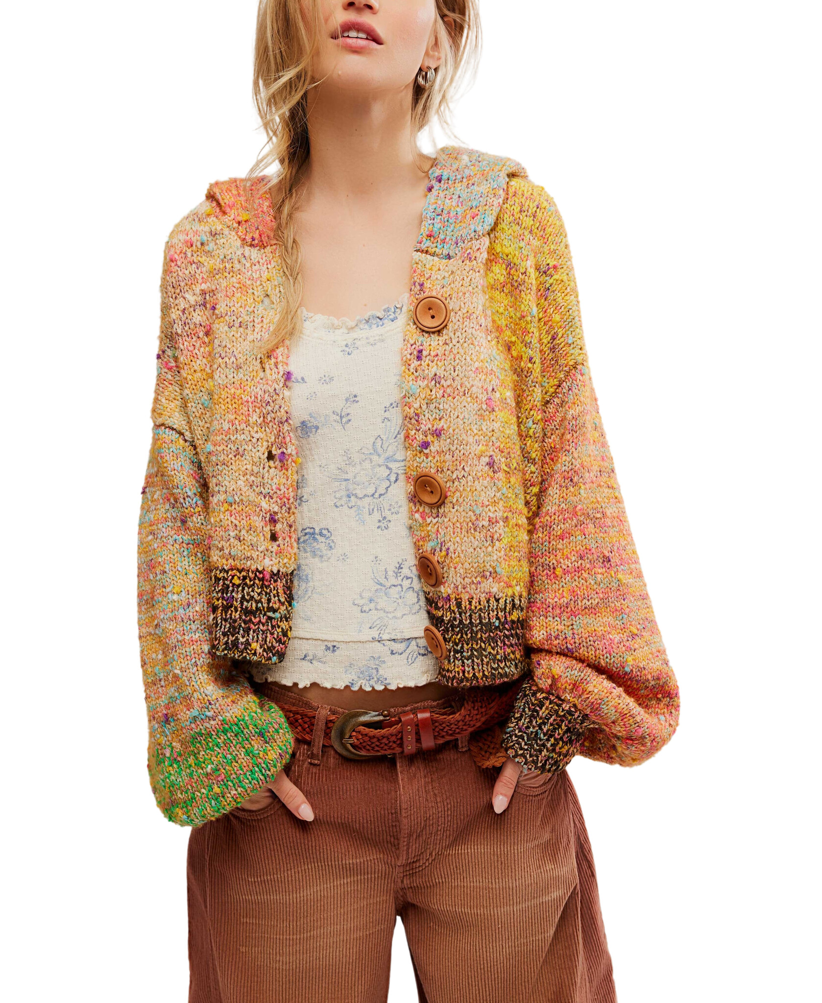 LABEL Free People Vibe Check Hoodie Rainbow Combo LABEL