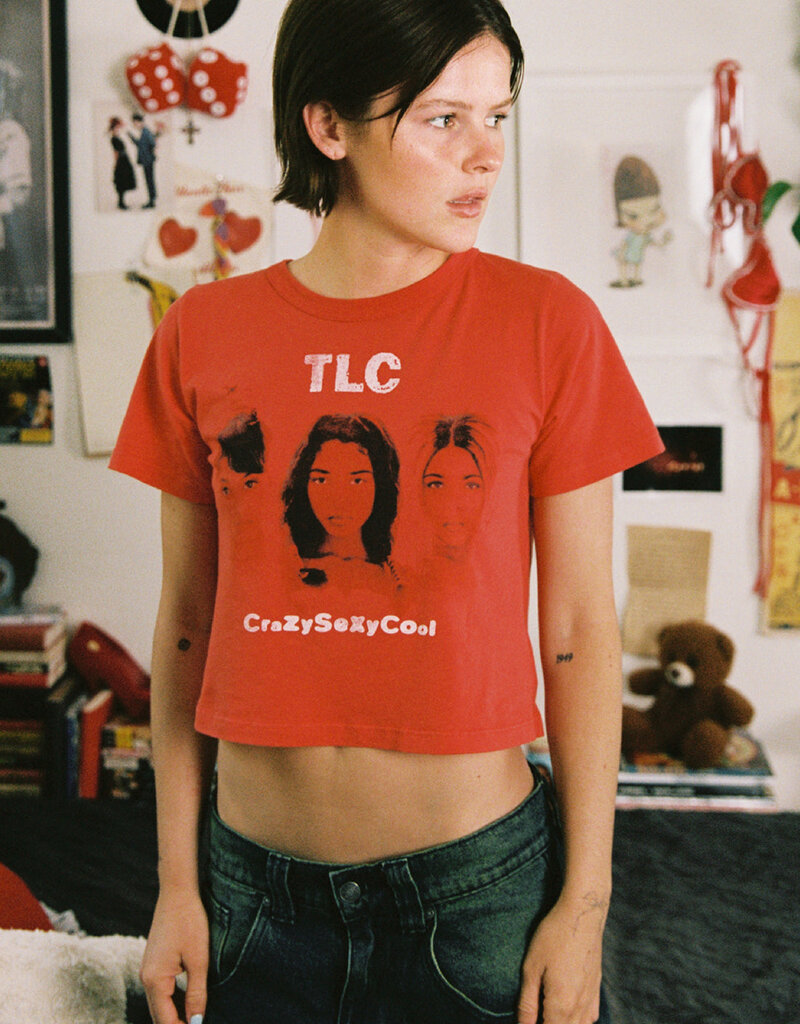 Daydreamer TLC Crazy Sexy Cool Boxy Crop Tee - Vintage Red