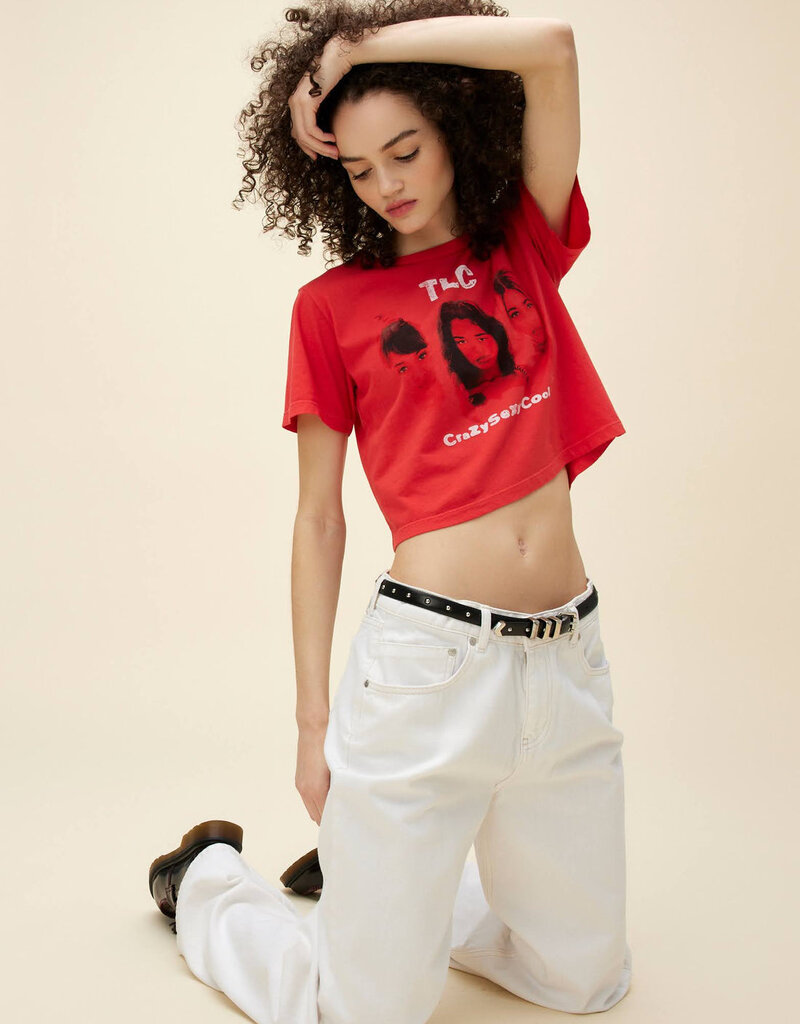 Daydreamer TLC Crazy Sexy Cool Boxy Crop Tee - Vintage Red