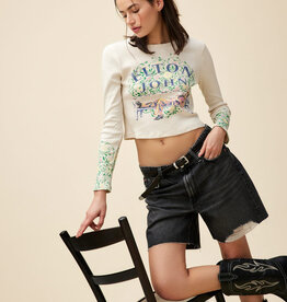 Daydreamer Elton John Floral Pointelle Long Sleeve - Dirty White