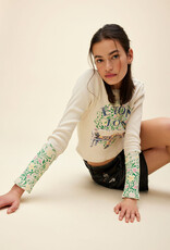 Daydreamer Elton John Floral Pointelle Long Sleeve - Dirty White
