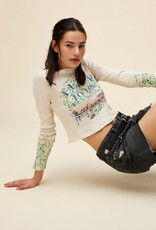 Daydreamer Elton John Floral Pointelle Long Sleeve - Dirty White