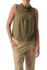 Sanctuary Sleeveless Shirred Top - Burnt Olive