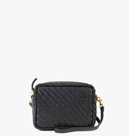 Clare V. Midi Sac - Black Woven Zig Zag