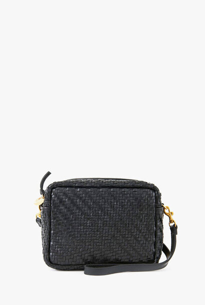 Midi Sac - Black Woven Zig Zag