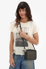 Clare V. Midi Sac - Black Woven Zig Zag