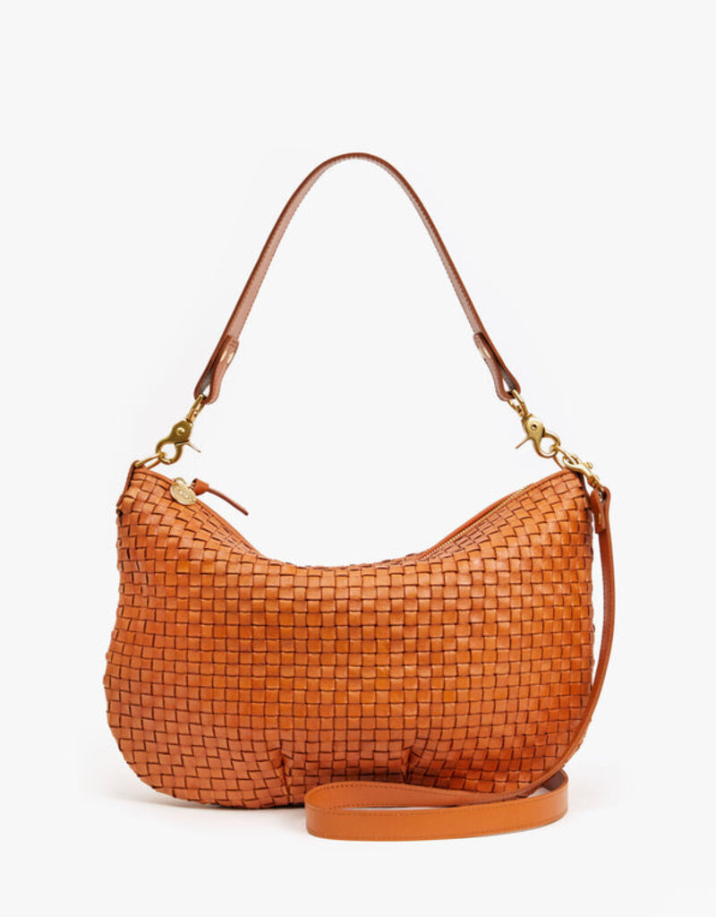 Clare V. Moyen Messenger - Natural Woven Checker