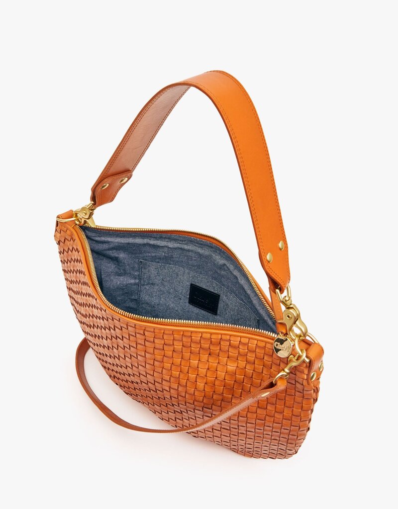 Clare V. Moyen Messenger - Natural Woven Checker
