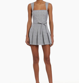 Amanda Uprichard Mercy Belted Skort Romper - Business Plaid
