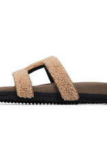 ROAM Fuzzy Cuffs Sandal - Beige Faux Shearling