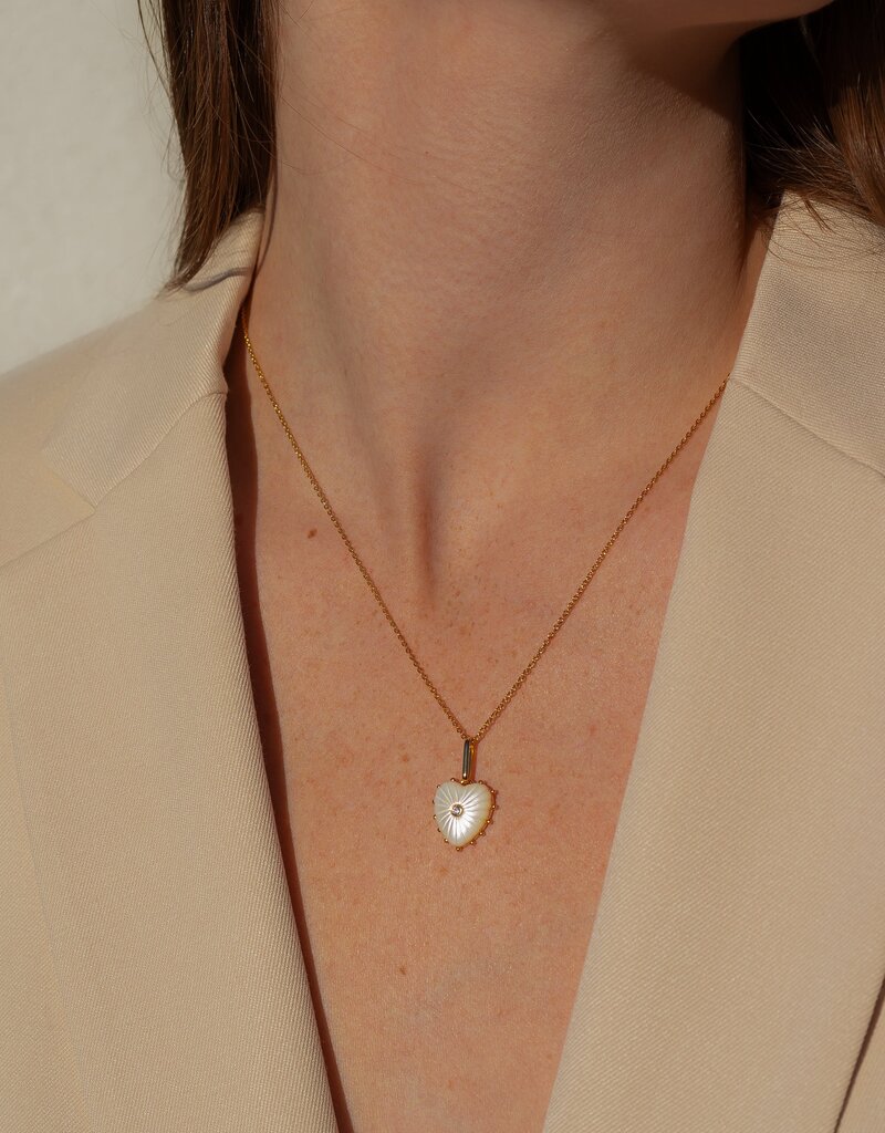 Thatch Isabel Mother Of Pearl Heart Necklace