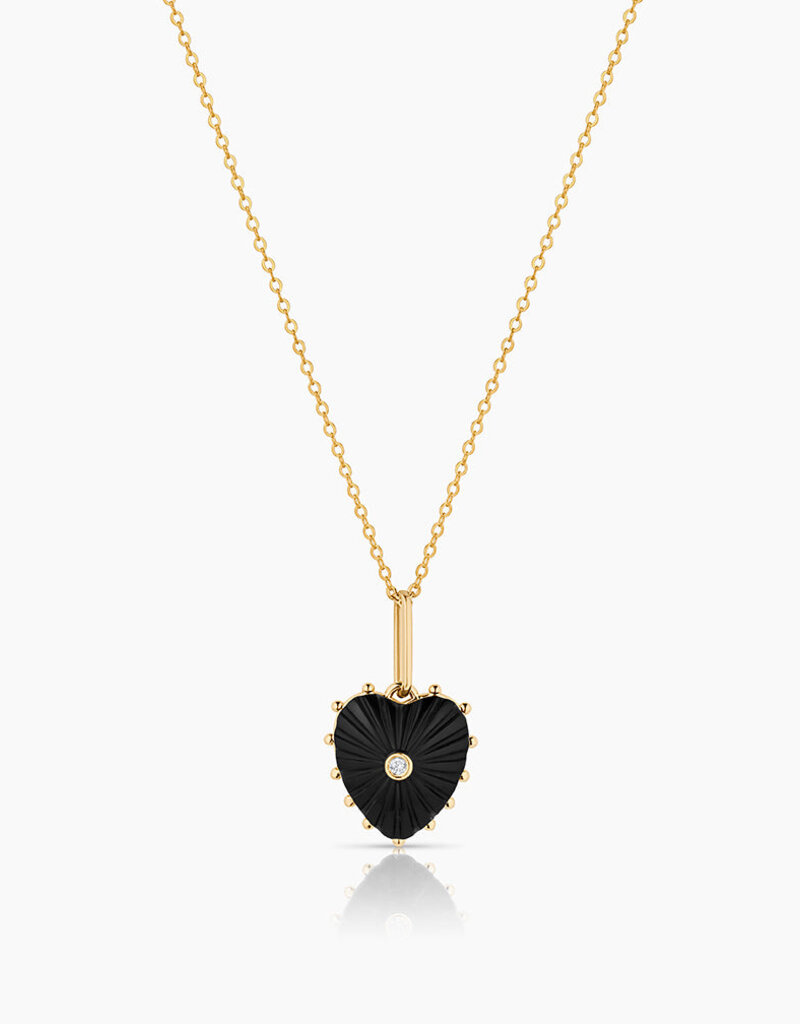 Thatch Isabel Onyx Heart Necklace