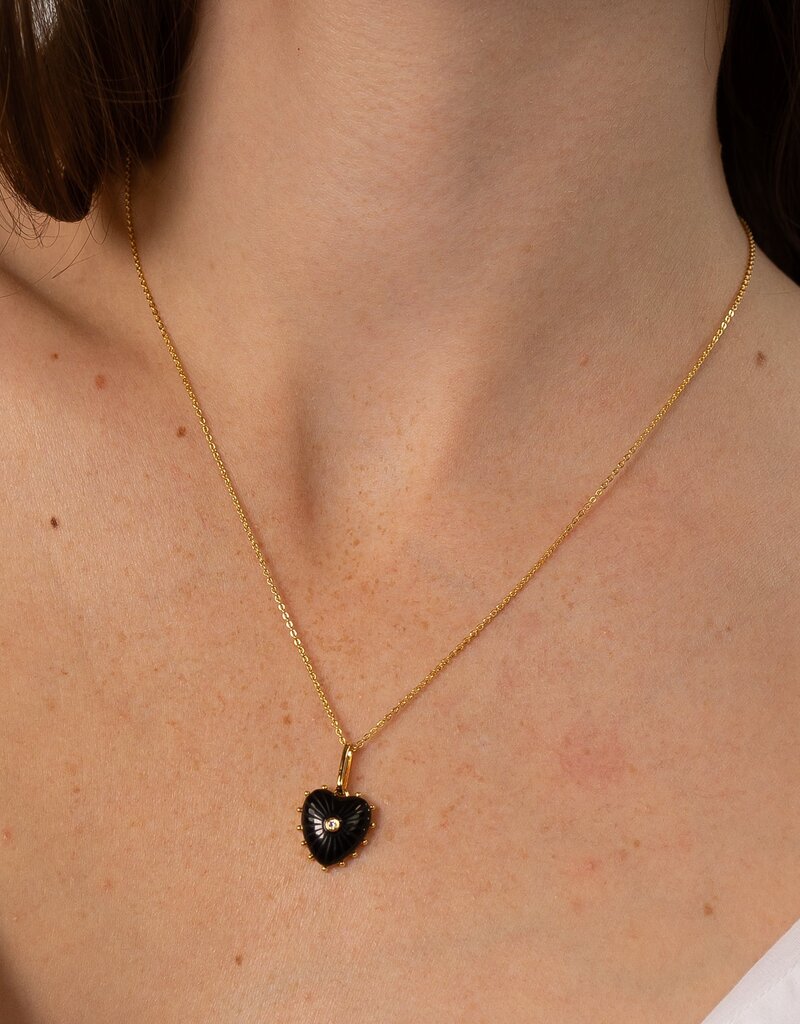 Thatch Isabel Onyx Heart Necklace