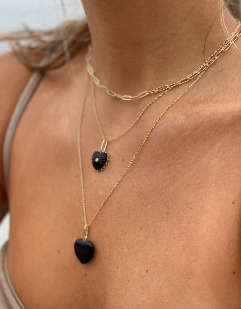Thatch Isabel Onyx Heart Necklace