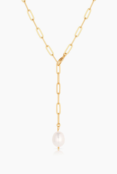 Lea Pearl Lariat Necklace