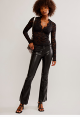 Free People All Day Lace Long Sleeve - Black