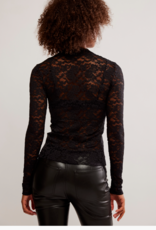 Free People All Day Lace Long Sleeve - Black