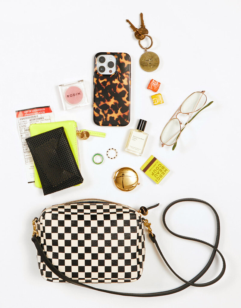 Clare V. Midi Sac - Natural Woven Checker