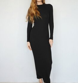 LNA Karlotta Waffle Dress - Black